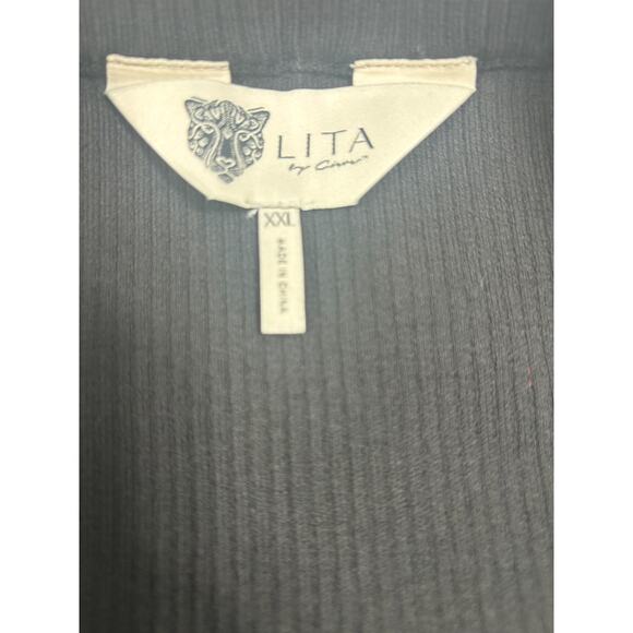 Lita by Ciara NWOT Side Button Rib Skirt Black Size XXLarge MSRP $228 - Picture 3 of 3